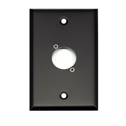 Whirlwind Wall Plate - 1 Gang Black Punched for 1 Whirlwind/Switchcraft D3F